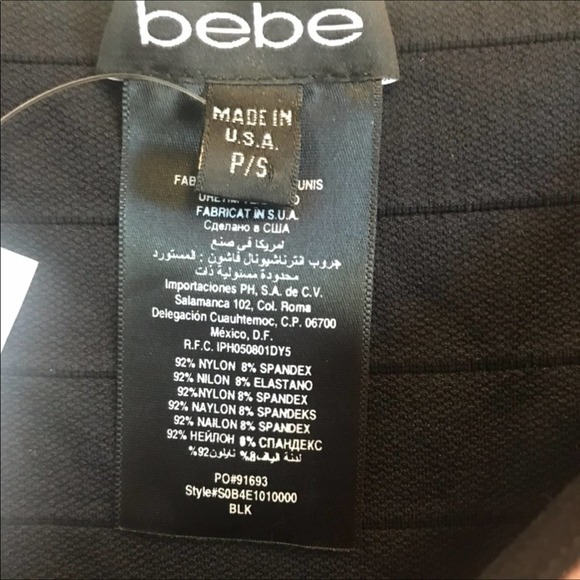 Bebe Mix Media Bandage Bodycon Dress Black Size PS - Picture 5 of 9